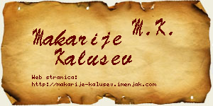 Makarije Kalušev vizit kartica